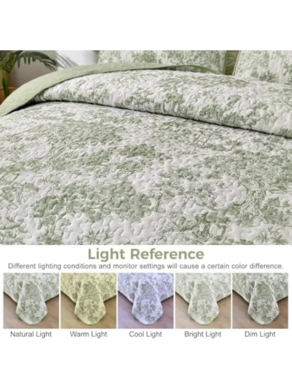 Botanical Twin XL Quilt Set - Sage Green Dorm Bedding, Cozy Floral Design